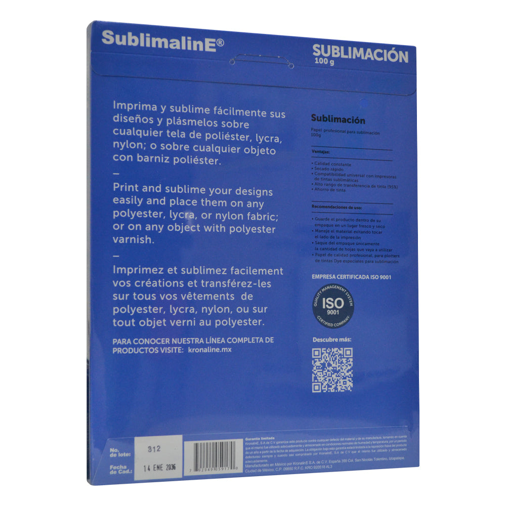 Hojas Carta Premium - Papel Sublimar Kronaline