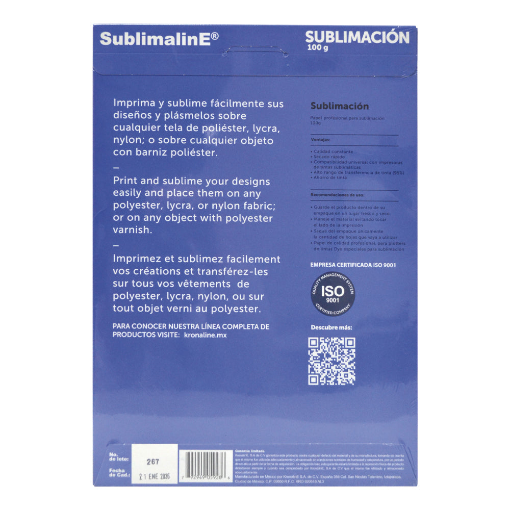 Papel Profesional Para Sublimación Tamaño A4 - Kronaline